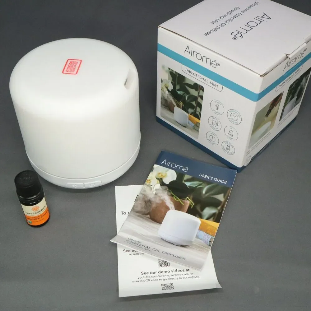 Airome Ultrasonic Lighted Oil Diffuser Intermittent 8 hrs white W/2 oils